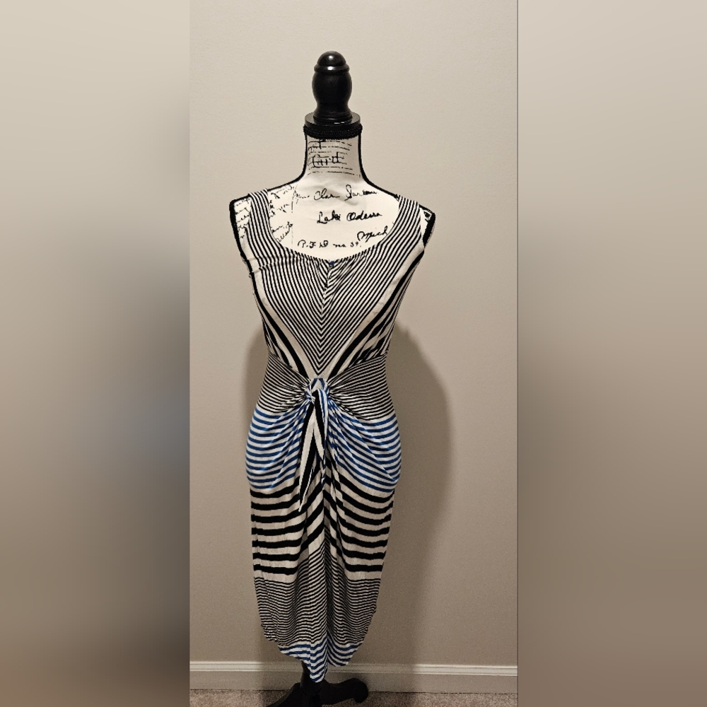 BCBGMaxAzria Black and White Striped Dress